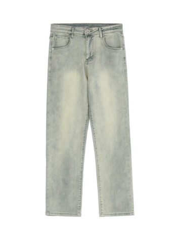 Printed Washed Worn Jeans Men