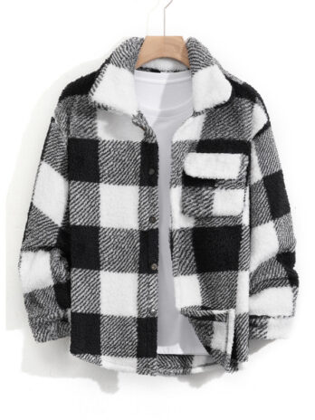 Men’s Fleece-lined Thick Casual Versatile Youth Fleece Jacket