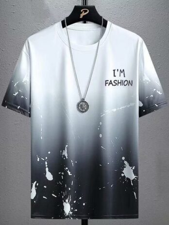 Gradient Half-length Sleeve Versatile Casual T-shirt