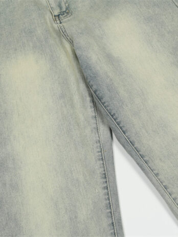 Printed Washed Worn Jeans Men