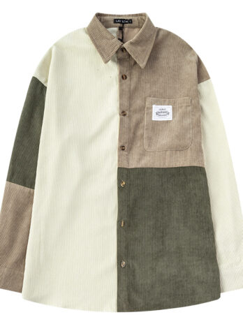 Pure Cotton Loose Stitching Plaid Shirt Street Tooling Long Sleeve Shirt