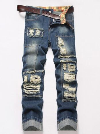 Men’s Straight Wrinkle-resistant Loose Casual Jeans