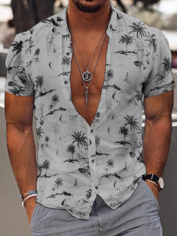 3D Personalized Printing T-shirt Summer Loose Short Sleeve Lapel Shirt Casual Streetwear Clothing For Men