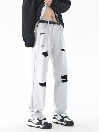 Fashion Personality American White Jeans Men