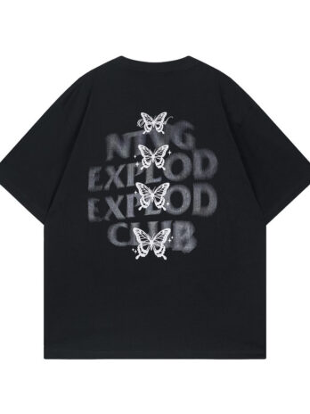 Butterfly Print Short-sleeved T-shirt For Men And Women