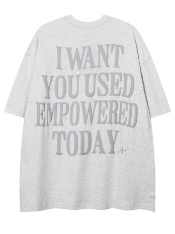 Large-Area Printed Letter Short Sleeve Loose