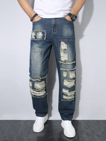 Men’s Straight Wrinkle-resistant Loose Casual Jeans