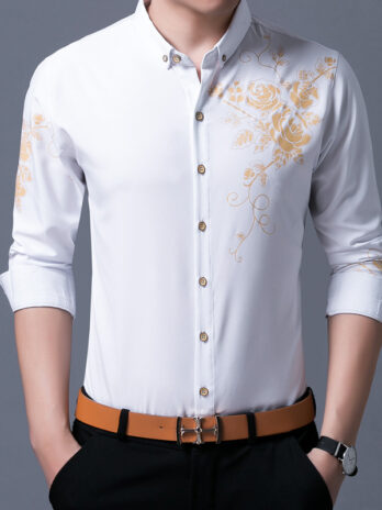 Rose flower shirt men’s shirt