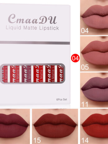 6 Boxes Of Matte Non-stick Cup Waterproof Lipstick Long Lasting Lip Gloss