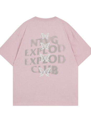 Butterfly Print Short-sleeved T-shirt For Men And Women