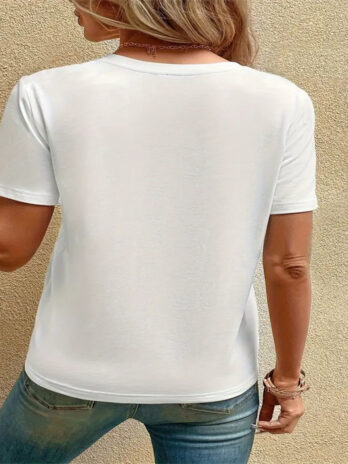 Women’s Printed Crew-Neck Plus-Size Short-Sleeve Top