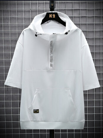 Fashion Men’s Sports Hooded Short Sleeve T-shirt