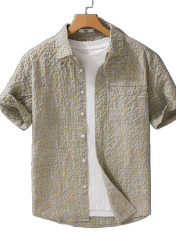 Summer New Fashion Trendy Loose Thin Shirt Plaid Men Clothing