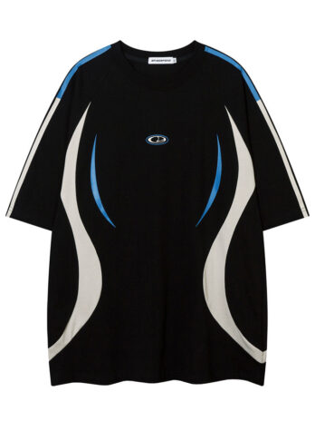 Contrast Stitching Short Sleeves Summer Sports And Leisure