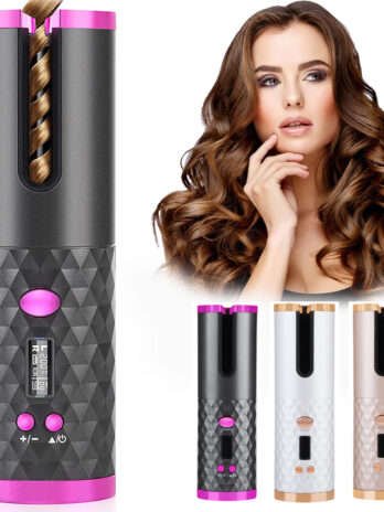 Rechargeable Automatic Hair Curler Women Portable Hair Curling Iron LCD Display Ceramic Curly Rotating Curling Wave Styer