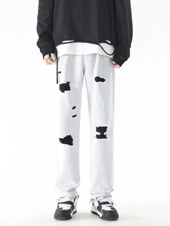 Fashion Personality American White Jeans Men