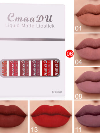 6 Boxes Of Matte Non-stick Cup Waterproof Lipstick Long Lasting Lip Gloss