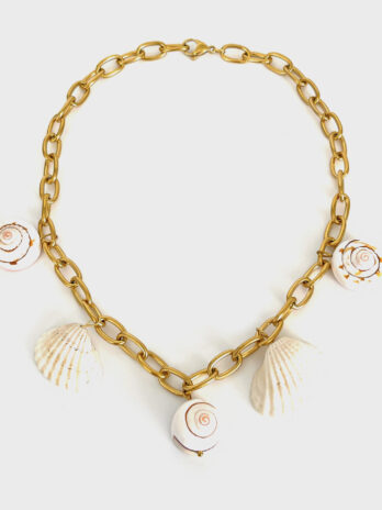 Personality Stylish Metal Chain Conch Shell Necklace