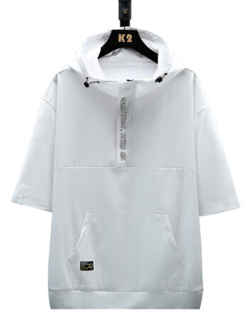 Fashion Men’s Sports Hooded Short Sleeve T-shirt