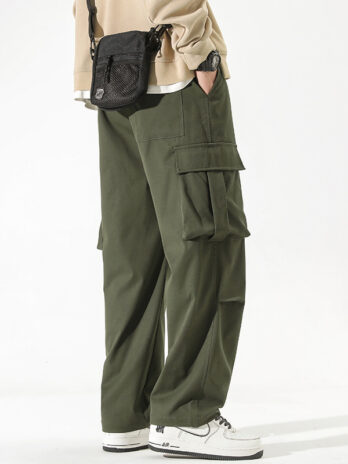 Straight Multi-pocket Casual Pants For Boys