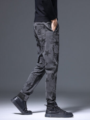 Mens Casual Slim-fit Straight-leg Trousers